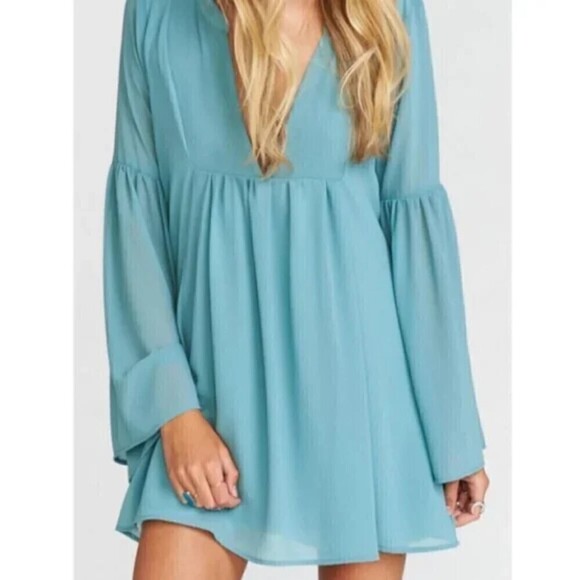 Show Me Your Mumu "Mia" Green/Blue Tunic Blouse size Small - Picture 2 of 11
